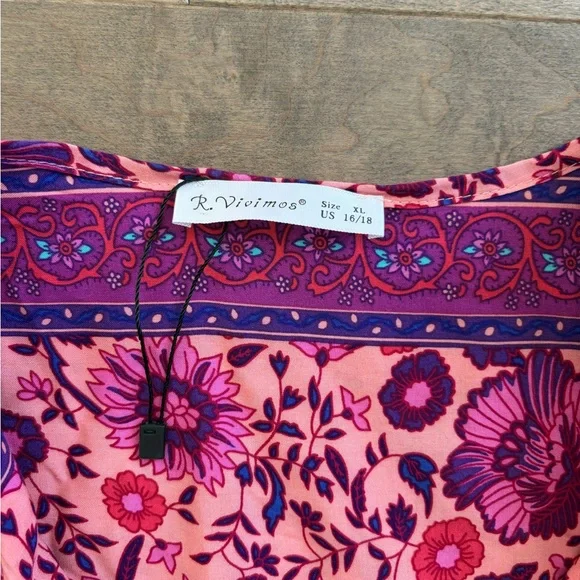 R Vivimos Floral Boho Dress XL new - Picture 2 of 5